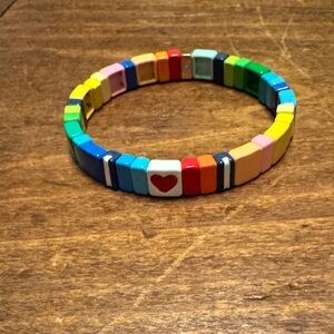 Roxanne Assoulin Colorful Heart Tile Bracelet
